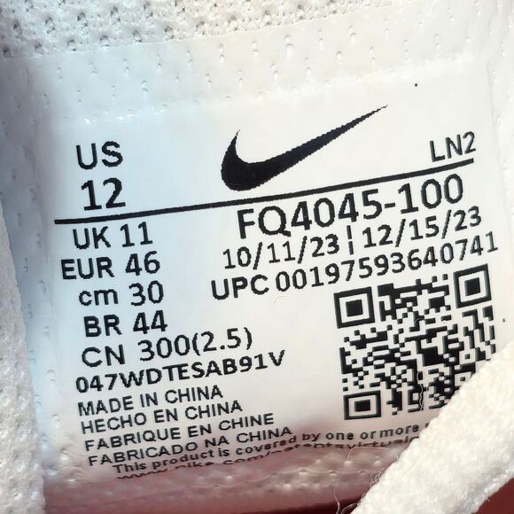 Nike Vapor Edge Speed 2 360 Football Cleats White Orange FQ4045-100 Men's 12 - Picture 7 of 7